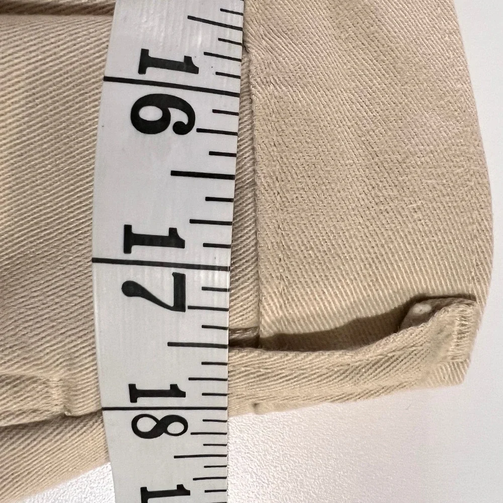 LL‎ Bean Mens 36x32 Flannel Lined Chino Pants Khaki Pleated Vintage Made in USA